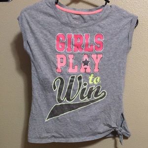 “Girls play to win!”;Colorful; cute knot on bottom